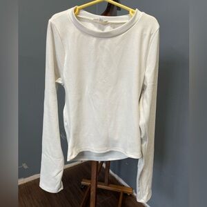 white long sleeve top